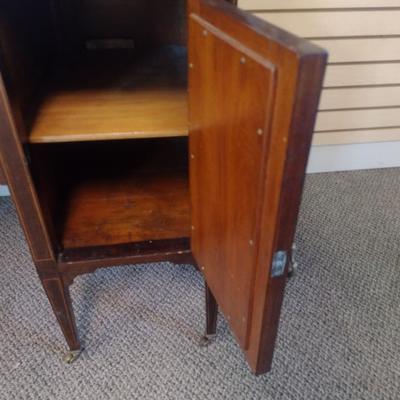 Sale Photo Thumbnail #2270: Antique Mahogany Inlaid Edwardian Style Writing Table