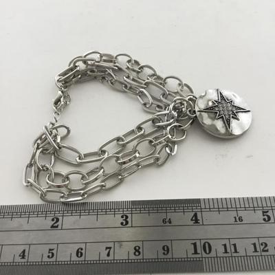 Multilayer beautiful silver tone bracelet