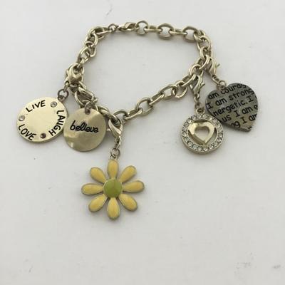 Gold tone charm fashion bracelet