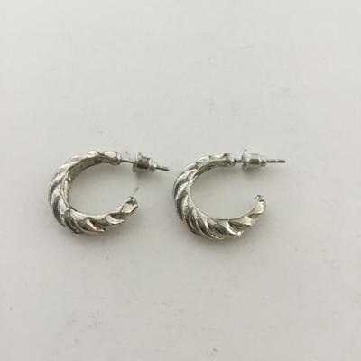 Unmarked silver tone hoop earrings