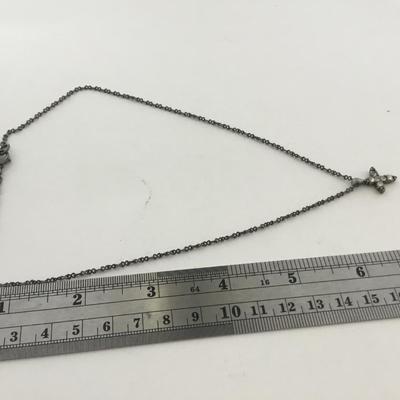 Unmarked rhinestone cross fashion necklace