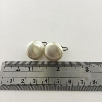 Faux pearl clip on vintage earrings