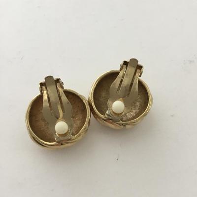 Gold tone clip on earrings vintage