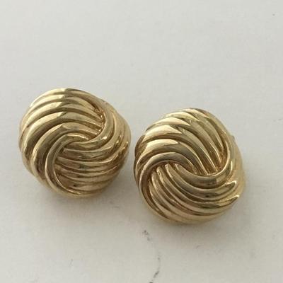 Gold tone clip on earrings vintage