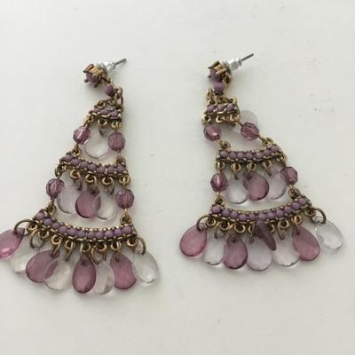 Light purple dangle fashion earrings