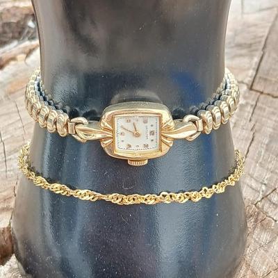 14 K GP Bracelet with a beautiful Vintage Hamilton Swiss watch