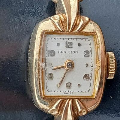 14 K GP Bracelet with a beautiful Vintage Hamilton Swiss watch
