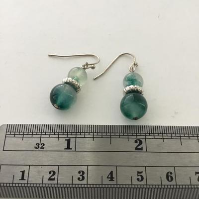 Beautiful green beaded fashion earrings