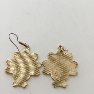 Gold tone turkey earrings