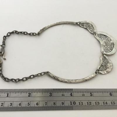 Vintage choker silver tone necklace