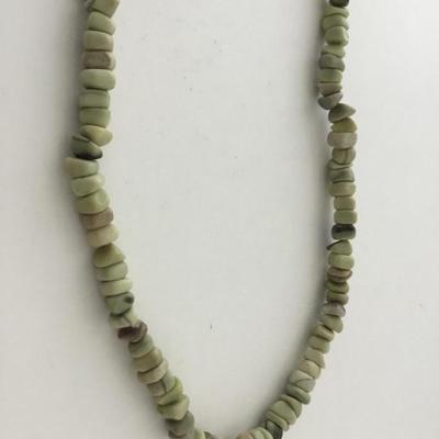 Light green stone type beaded necklace
