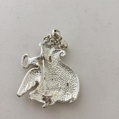 Silver tone Christmas pin vintage