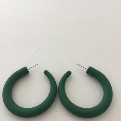 Dark green hoop earrings