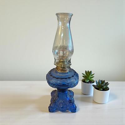 Blue Electrified Oil Lamp