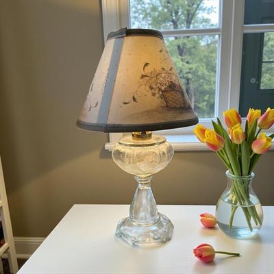 Electrified Clear Glass Oil Lamp