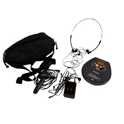 Phillips Compact Disc Player w Cords and Bag (untested)