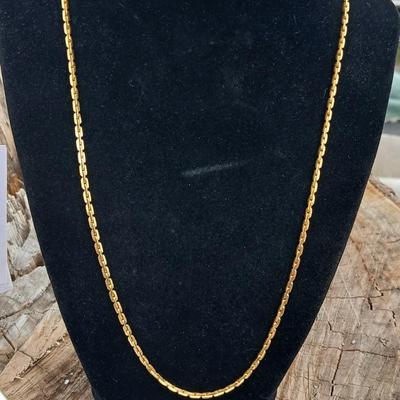 Two thick 14 k GP gold necklace chains - thick chains