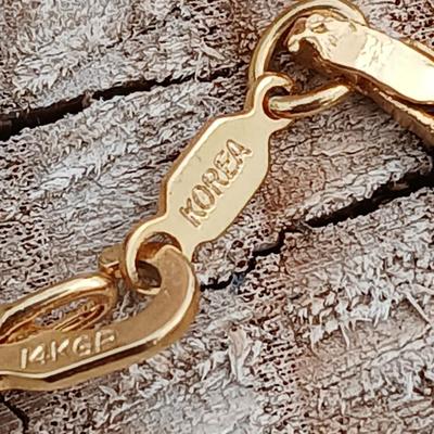 Two thick 14 k GP gold necklace chains - thick chains
