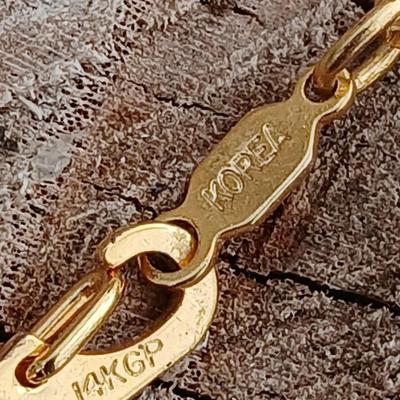 Two thick 14 k GP gold necklace chains - thick chains