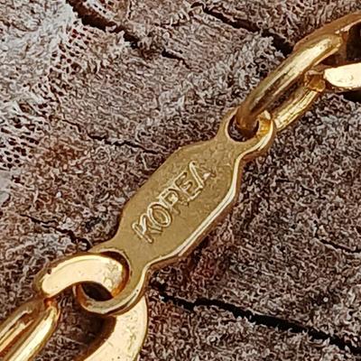 Two thick 14 k GP gold necklace chains - thick chains