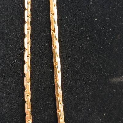 Two thick 14 k GP gold necklace chains - thick chains