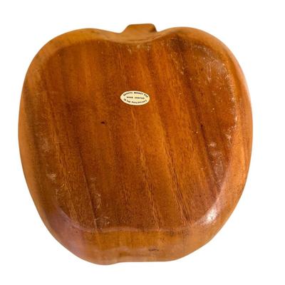 Apple lot with wooden monkey pod bowl