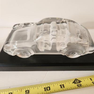 Collectable Lot Crystal Glass Cars Plane Fornula Uno One Race Car , Frosted Glass Porche 911 , Biplane w Spinning Prop