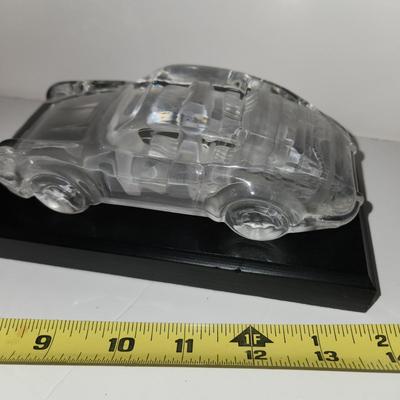 Collectable Lot Crystal Glass Cars Plane Fornula Uno One Race Car , Frosted Glass Porche 911 , Biplane w Spinning Prop