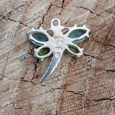 Beautiful Collections Quartz watch with Millefiori-like design and a .925 silver marked Dragonfly pendant