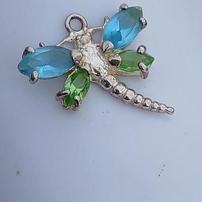 Beautiful Collections Quartz watch with Millefiori-like design and a .925 silver marked Dragonfly pendant