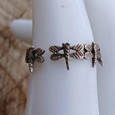Dainty Dragonfly ring Size 6.5 - and a .925 marked Dragonfly pendant with chain