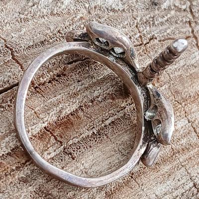 Sterling silver rings - .925 marked Dragonfly ring size 5.5 /6 and a smaller wide band Dragonfly ring Size 3.5