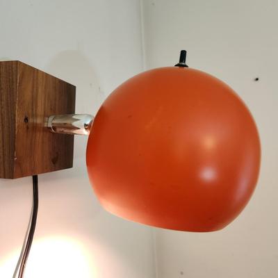 Mid Century MCM Orange Eyeball Lamp Light