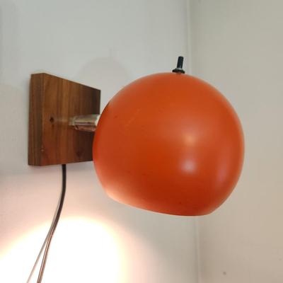 Mid Century MCM Orange Eyeball Lamp Light