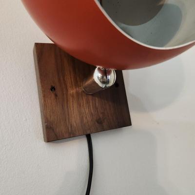 Mid Century MCM Orange Eyeball Lamp Light