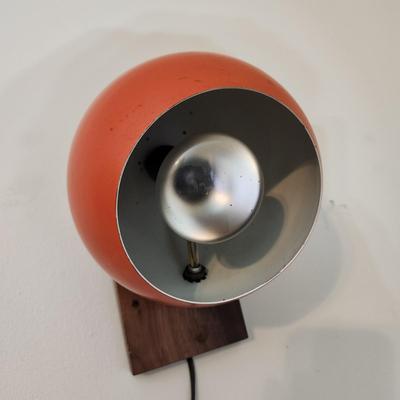 Mid Century MCM Orange Eyeball Lamp Light