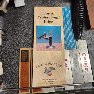 Drawer Lot of Knife Sharpening Tools KME Sharpeners System , Lansky Knife Sharpeneand other