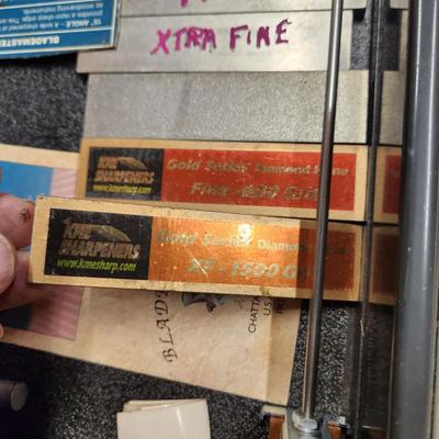 Drawer Lot of Knife Sharpening Tools KME Sharpeners System , Lansky Knife Sharpeneand other