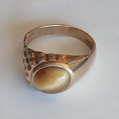 Vintage Men's 10K gold cats' eye like Cabochon ring size 11.5 - 10 K
