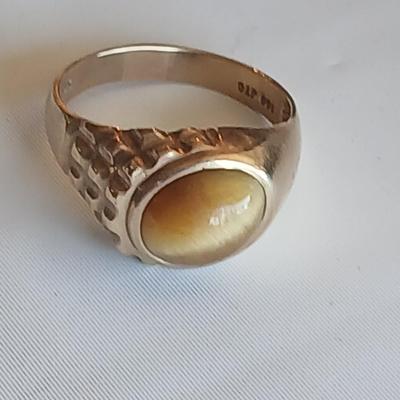 Vintage Men's 10K gold cats' eye like Cabochon ring size 11.5 - 10 K