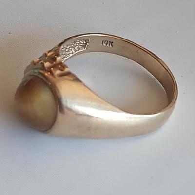 Vintage Men's 10K gold cats' eye like Cabochon ring size 11.5 - 10 K