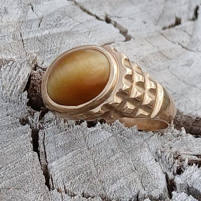 Vintage Men's 10K gold cats' eye like Cabochon ring size 11.5 - 10 K