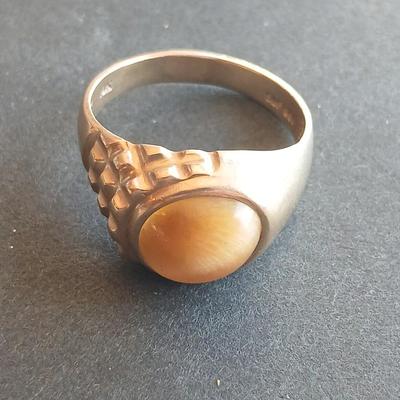Vintage Men's 10K gold cats' eye like Cabochon ring size 11.5 - 10 K