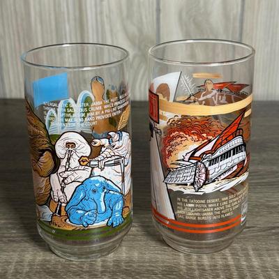 LOT 70B: Vintage Burger King Star Wars & Pizza Hut E.T. Extraterrestrial Glasses