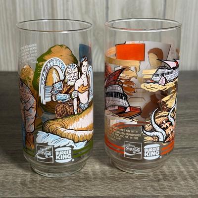 LOT 70B: Vintage Burger King Star Wars & Pizza Hut E.T. Extraterrestrial Glasses