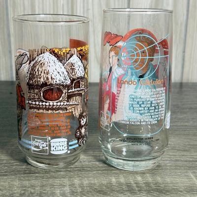 LOT 70B: Vintage Burger King Star Wars & Pizza Hut E.T. Extraterrestrial Glasses