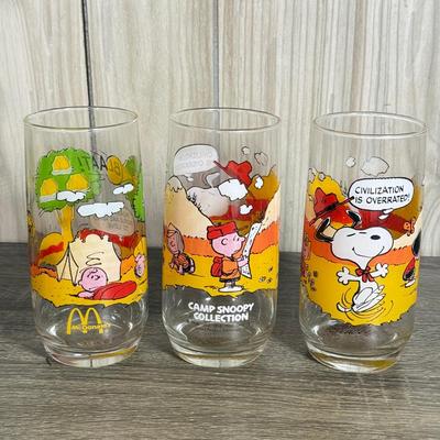 LOT 71B: McDonald's Collectible Glasses: Camp Snoopy, The Great Muppet Caper & More