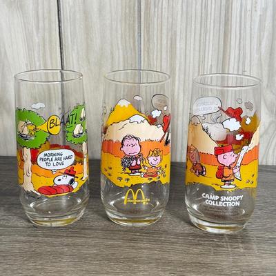 LOT 71B: McDonald's Collectible Glasses: Camp Snoopy, The Great Muppet Caper & More
