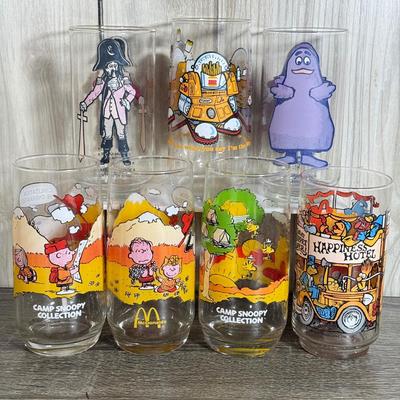 LOT 71B: McDonald's Collectible Glasses: Camp Snoopy, The Great Muppet Caper & More