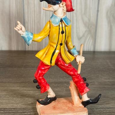 LOT 73B: Vintage Fontanini Clown Harlequin Jester Depose Hand Painted Figures made in Italy